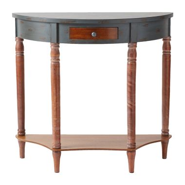 Accent Plus Vintage-Look Half-Moon Wood Hall Table. View a larger version of this product image.