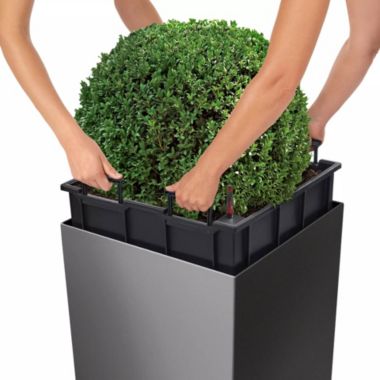 Lechuza USA 20" White Glossy Cube Planter with Water Reservoir. View a larger version of this product image.