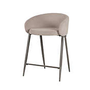 Hillsdale Furniture Cromwell Metal Counter Height Stool, Taupe Velvet