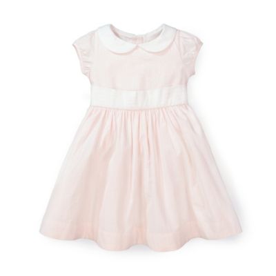 Hope & Henry Baby Seersucker Peter Pan Collar Dress (Light Pink Seersucker, 3-6 Months)