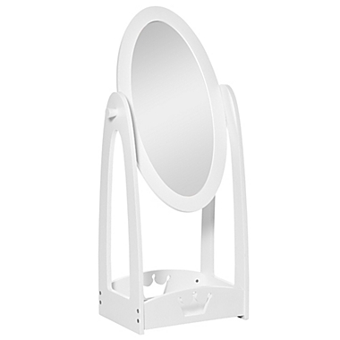 HOMCOM Full Length Mirror for Children, Adjustable to be Viewed From Multiple Angles Dress-up and Make-up, White. View a larger version of this product image.