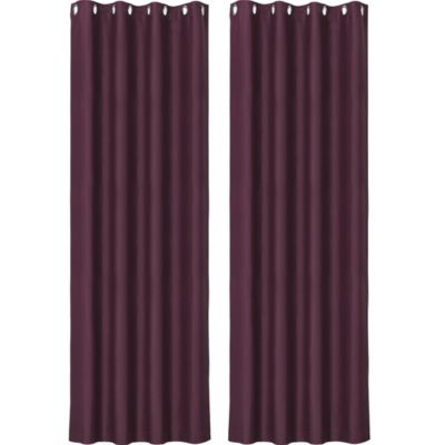 PiccoCasa Classic Window Curtain Panel Rod Pocket Solid Grommet Blackout Curtains Room Darkening Thermal Insulated Curtain Drape for Living Room Kitchen Curtains, 2 Panels 52 x 95 Inch Burgundy