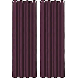 PiccoCasa Classic Window Curtain Panel Rod Pocket Solid Grommet Blackout Curtains Room Darkening Thermal Insulated Curtain Drape for Living Room Kitchen Curtains, 2 Panels 52 x 95 Inch Burgundy