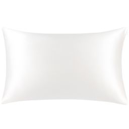 PiccoCasa 100% Pure Silk Pillowcase 550TC 22 Momme Silk Pillow Cases Soft Solid Breathable Both Sides Silk for Hair and Skin with Hidden Zipper, Standard 20x26 Inches, White