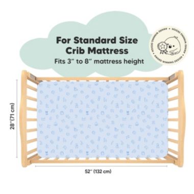 KeaBabies 2pk Jersey Fitted Crib Sheets, Soft & Breathable Baby Crib Sheet, Fits Standard Nursery Crib Mattresses (ABC Land Sky). View a larger version of this product image.