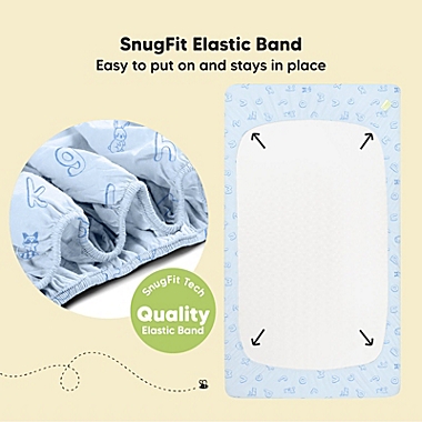KeaBabies 2pk Jersey Fitted Crib Sheets, Soft & Breathable Baby Crib Sheet, Fits Standard Nursery Crib Mattresses (ABC Land Sky). View a larger version of this product image.