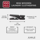 Alternate image 1 for Juvale Mini Clothespins for Photos (1 Inch, Black, Wood, 100 Pack)