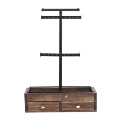 Inq Boutique Wooden Jewelry Box With High-Grade Wall Barn Door Decoration, Jewelry Seat For Necklaces, Earrings, Bracelets, Rings And Other Accessories - Brown. View a larger version of this product image.