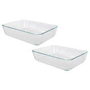 Infinity Merch 2 Packs Rectangle Clear Glass Baking and Storage Dish