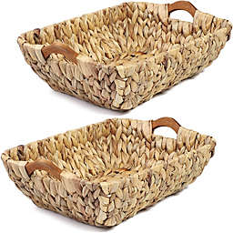 Juvale Hand Woven Wicker Storage Baskets (2 Pack)