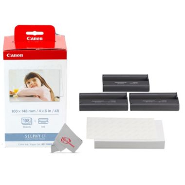Canon Ten Pack  Selphy KP-108IN Color Ink and 4x6 Paper Set 3115B001 for SELPHY Compact Printer  CP1300 CP1200 CP770. View a larger version of this product image.