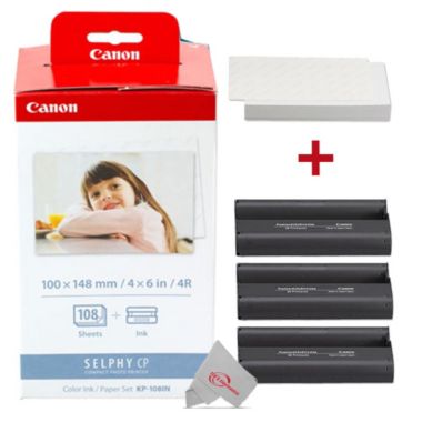 Canon Ten Pack  Selphy KP-108IN Color Ink and 4x6 Paper Set 3115B001 for SELPHY Compact Printer  CP1300 CP1200 CP770. View a larger version of this product image.