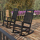 Alternate image 0 for Flash Furniture Set Of 2 Winston All-Weather Rocking Chair In Black Faux Wood - Black
