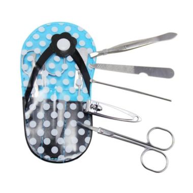 Blue Polka Dot Flip Flop Design Manicure Set New. View a larger version of this product image.