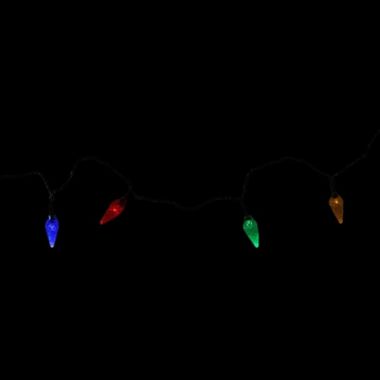 Product Works 10 Multi-Color Faceted C6 LED Christmas Lights - 3.9 ft Green Wire. View a larger version of this product image.