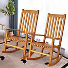 Alternate image 2 for Costway Indoor Outdoor Wooden High Back Rocking Chair-Wood