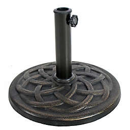 17 Inch Patio Umbrella Base, 21 Lbs, Made with Rust Free Composite Materials, Bronze Powder Coated Finish