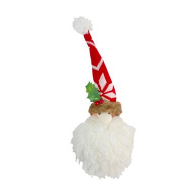 GCI 13" Santa Head With Glittered Foam Beard And Holly Berries Christmas Wall Decor. View a larger version of this product image.