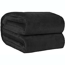 ShopBedding Black Throw Blanket Fleece Lightweight Throw Blanket for Couch or Sofa - Solid Flannel Blanket for Travel - Black, 50