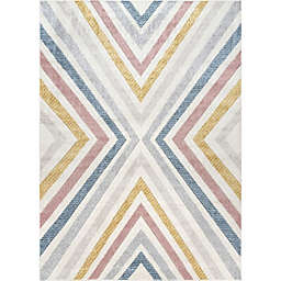 nuLOOM Neveah Contemporary Chevron Area Rug, Beige, 8'x10'