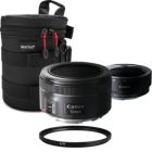 Alternate image 0 for Canon EF 50mm f1.8 STM Lens with EF-M Adapter for Canon EOS M