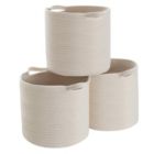 Alternate image 0 for Ornavo Home 3 Pack Woven Cotton Rope Shelf Storage Basket with Handles