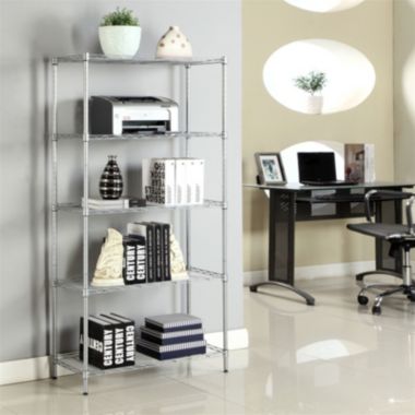 Inq Boutique 5-Shelf Adjustable, Heavy Duty Storage Shelving Unit , Steel Organizer Wire Rack. View a larger version of this product image.