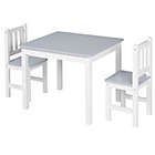 Alternate image 0 for Qaba Kids Table and Chair Set for Arts, Meals, Lightweight Wooden Homework Activity Center, Toddlers Age 3+, Grey