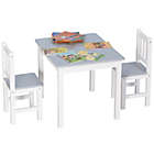 Alternate image 1 for Qaba Kids Table and Chair Set for Arts, Meals, Lightweight Wooden Homework Activity Center, Toddlers Age 3+, Grey