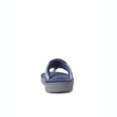 Dearfoams Women's Melanie Colorblocked Microfiber Terry Thong Slipper. View a larger version of this product image.