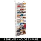 Alternate image 2 for mDesign Large Wall Mount/Over Door 11 Shelf Hanging Storage Rack