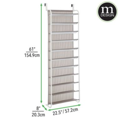 mDesign Large Wall Mount/Over Door 11 Shelf Hanging Storage Rack. View a larger version of this product image.