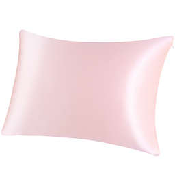 PiccoCasa 100% Silk Pillowcase for Hair and Skin, Both Side 400 Thread Count Solid Pillow Protector 19 Momme Silk Pillow Cases with Hidden Zipper, 1 Piece, Queen/20x30inch Pink