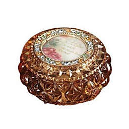 Icy Giftware Set of 4 Amber Round Decorative Jewelry Music Boxes