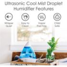 Alternate image 2 for Crane - Ultrasonic Cool Mist Air Humidifier, 360 Degree Rotating Nozzle, Blue