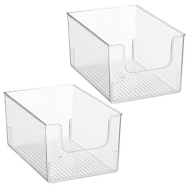 mDesign Plastic Home Office Storage Bin Container, Desk Organizer, 2 Pack, Clear. View a larger version of this product image.