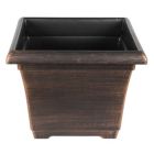 Alternate image 0 for Garden Elements Outdoor Large Square Plastic Planter, Bronze, 14"