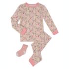 Alternate image 0 for Sleep On It Infant/Toddler Girls Fairytale Unicorns Snug Fit 2-Piece Pajama Sleep Set with Matching Socks