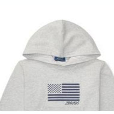 Ralph Lauren Little Boy's Embroidered Terry Cotton Hoodie Gray Size 5. View a larger version of this product image.