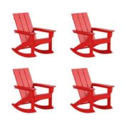 WestinTrends Modern Adirondack Outdoor Rocking Chair (Set of 4), Red