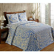 Better Trends Florence Collection 100% Cotton Tufted Medallion Design Queen Bedspread - Blue