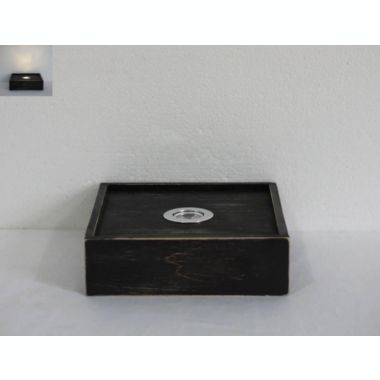 TX USA 7" Square Stained Floating Wall Shelf with Built-in LED Light. View a larger version of this product image.