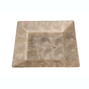 Contemporary Home Living 8.25" Silver and Brown Tapered Square Decorative Display Tray