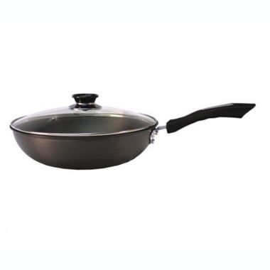 Sunpentown 12" Hard Anodized Flat Bottom Wok Cookware. View a larger version of this product image.