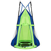 Slickblue 2-in-1 40 Inch Kids Hanging Chair Detachable Swing Tent Set-Green