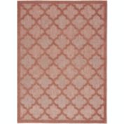 Nourison Easy Care 5' x 7' Coral Orange Trellis Rug