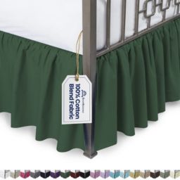 SHOPBEDDING Ruffled Bed Skirt with Split Corners - Twin, Hunter, 21 Inch Drop Cotton Blend Bedskirt (Available in 14 Colors) - Blissford Dust Ruffle.