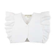 Hope & Henry Girls&#39; Ruffle Sleeve Sweater Vest (White, 3-6 Months)