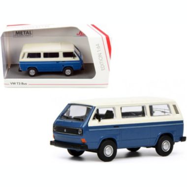 Carfaxo Volkswagen T3 Bus Dark Blue and White 1/64 Diecast Model by Schuco. View a larger version of this product image.