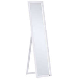 HOMCOM Full Length Glass Mirror, Freestanding or Wall Mounted Dress Mirror for Bedroom, Living Room, Bathroom, White